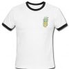 White Contrast Trim Pineapple T-Shirt