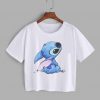 Blue Stitch Crop T-Shirt