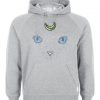 Cat Face and Moon Hoodie