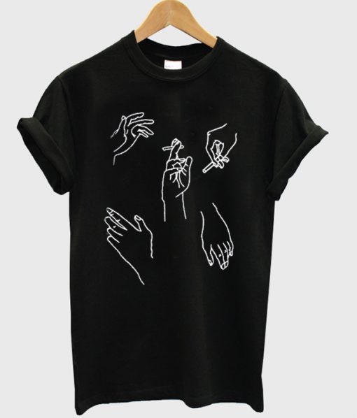 Pattern Sketch of Hands T-Shirt