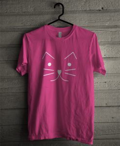 Pink Cat Face T-Shirt