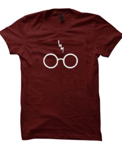 Scar Glasses Harry Potter Red Colour T-Shirt