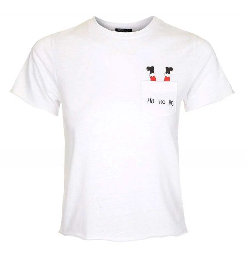 Hohoho Christmas Santa Pocket T-Shirt
