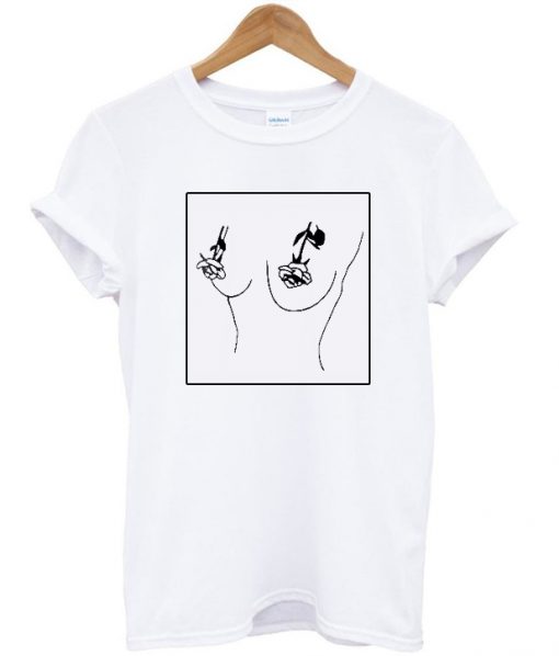 Rose Boobs Emoji T-Shirt