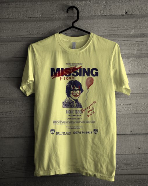 IT 2017 Movie Missing Richie Tozier Poster T-Shirt