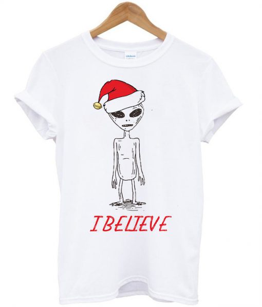 Believe Alien Christmas T-Shirt