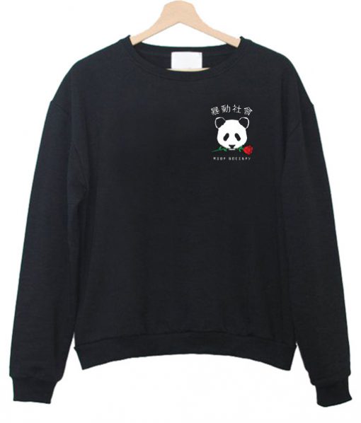 Riot Society Panda Rose Sweatshirt