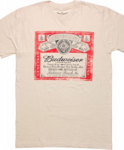Budweiser Distressed Label Cream T-Shirt