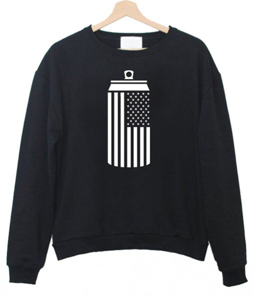 American Flag Beer Can Drinking Sweatshirt
