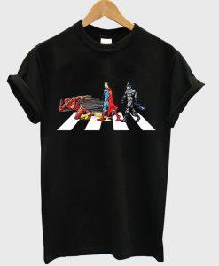 Batman Superman Flash on Abbey Road T-Shirt