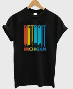 Detroit Michigan Skyline Vintage T-Shirt