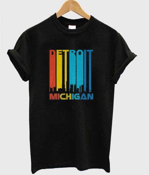 Detroit Michigan Skyline Vintage T-Shirt