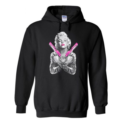 Marilyn Monroe With Pink Guns Hoodie