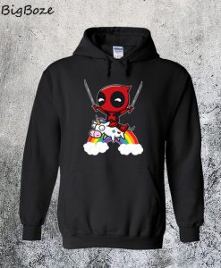 Riding a Unicorn Deadpool Hoodie