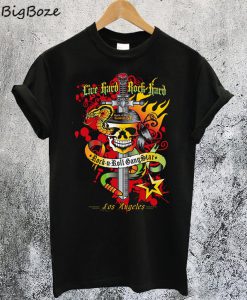 Snake Skull Live Rock Hard T-Shirt