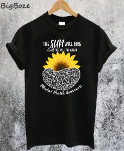 Mental Health Awareness Sunflower Brain T-Shirt