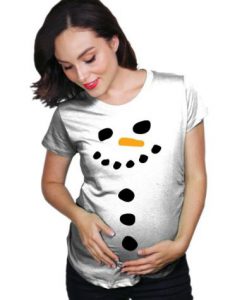 Snowman Pregnant Christmas T-Shirt
