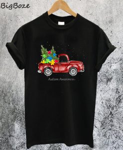 Christmas Truck Autism Awareness T-Shirt