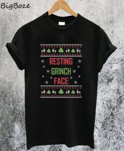Resting Grinch Face Christmas T-Shirt
