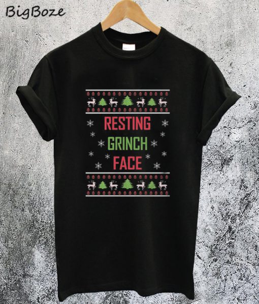 Resting Grinch Face Christmas T-Shirt