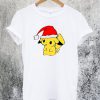 Santa Hat Pikachu Pokemon Xmas T-Shirt