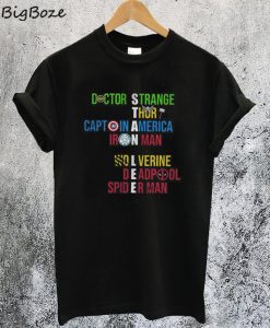 Stan Lee Avengers Team Names T-SHirt
