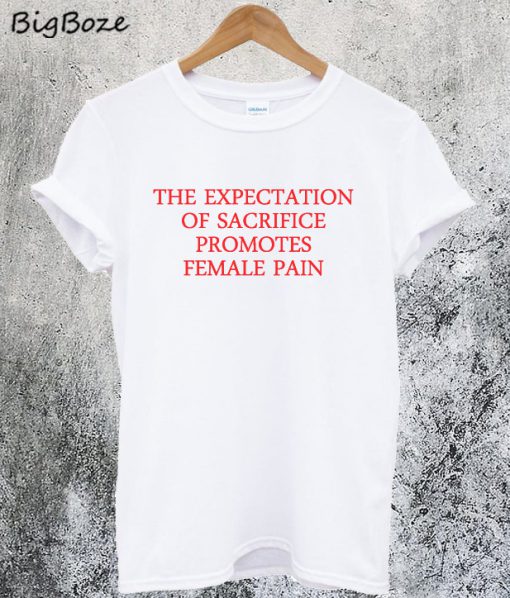 The Expectation Of Sacrifice Promotes Female Pain T-Shirt