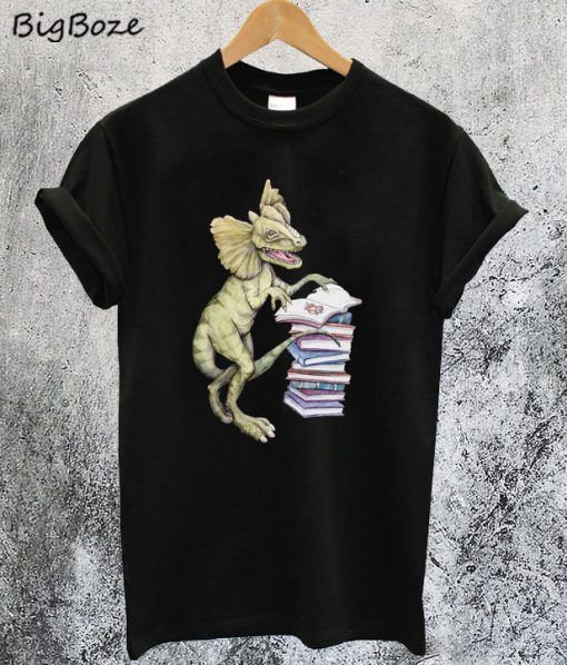 Dilophosaurus Loves Books T-Shirt