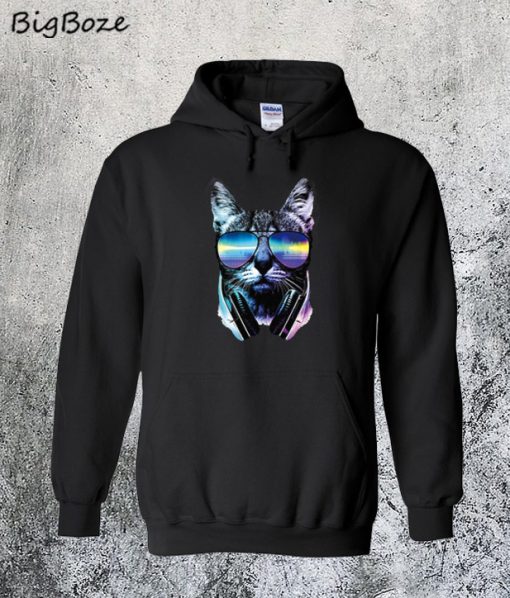 Sun Glasses Cat Hoodie