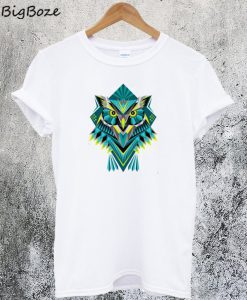 Personality Geometric Stitching Owl Homme T-Shirt