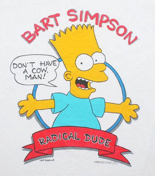 Vintage 1989 Bart Simpson Radical Dude T-Shirt