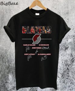Blazers Damian Lillard CJ McCollum and Jusuf Nurkic T-Shirt