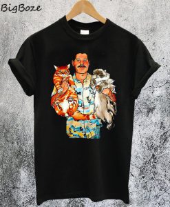Freddie Mercury Hug Cats T-Shirt