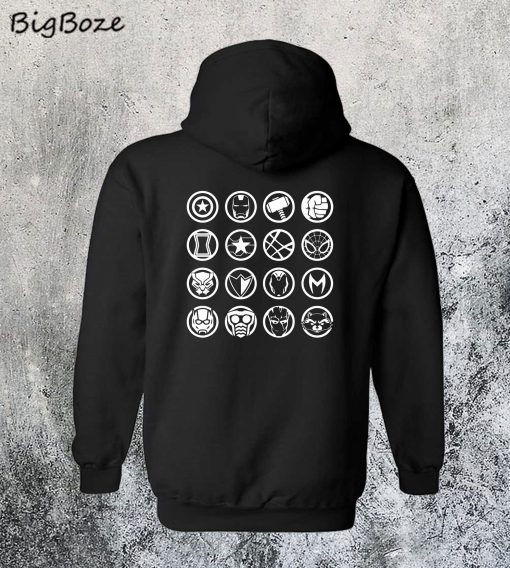 Avengers Heroes Icon Back Hoodie