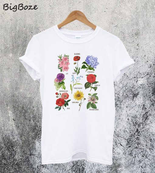 Blooms Botanical Flower Floral Chart T-Shirt