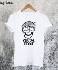 Greta Van Fleet Flower Power Skull T-Shirt