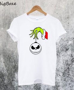 Grinch Arm Holding Jack Skellington T-Shirt