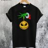 Grinch Hand Holding Jack Skellington T-Shirt