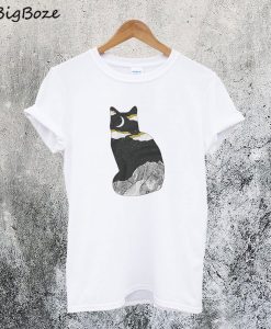 Meru Mountain Cat Night Sky T-Shirt