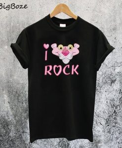 I Love Rock Pink Panther T-Shirt