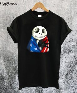 Jack Skellington American Flag T-Shirt