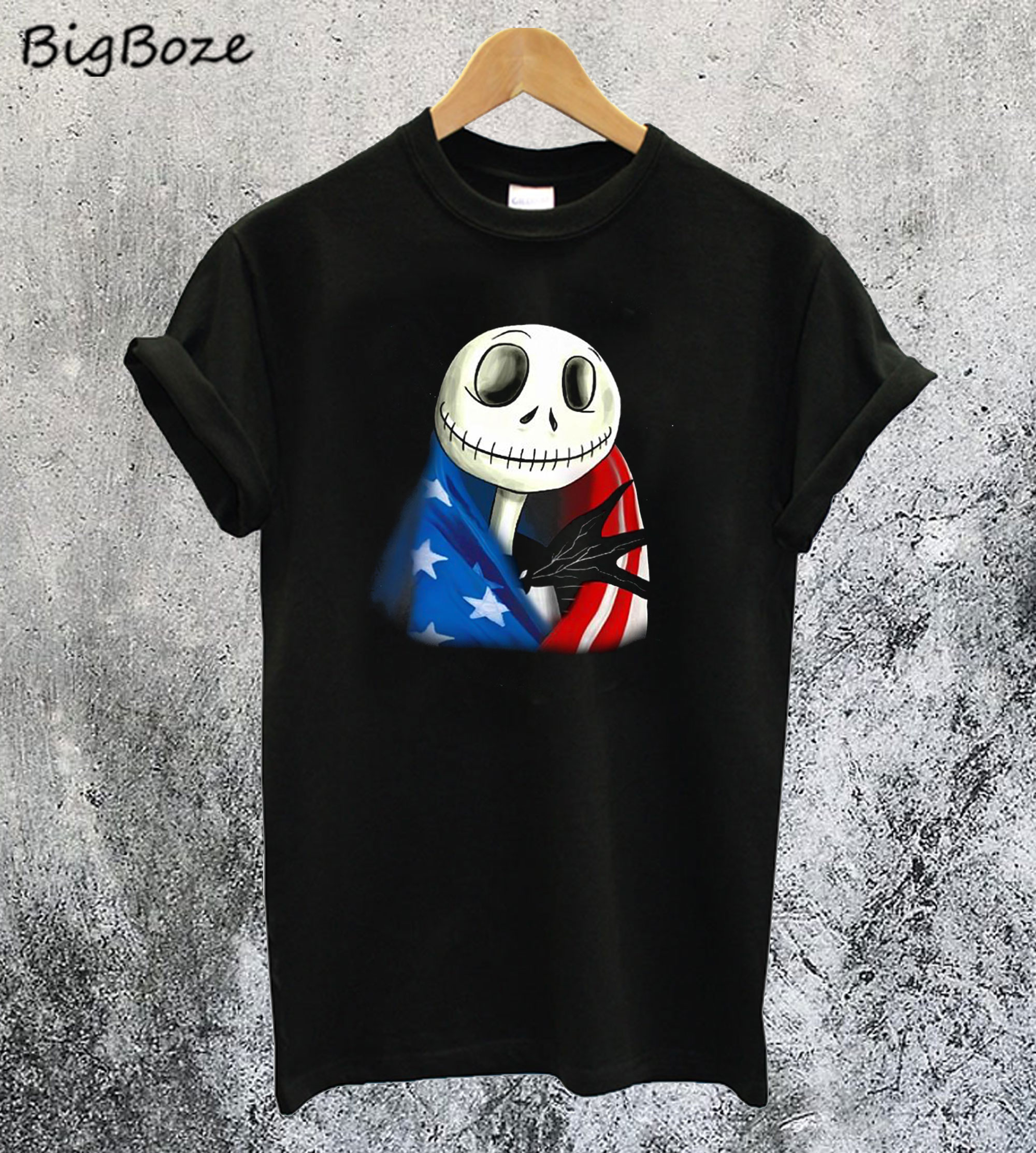 Jack Skellington American Flag T-Shirt