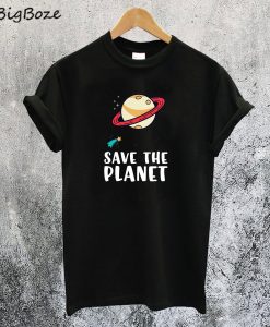 Save the Planet Save the Earth Distress T-Shirt