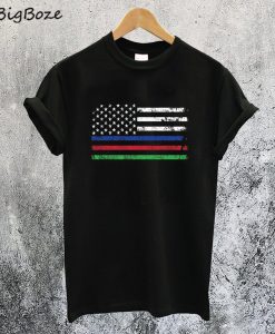 Thin Blue Red Green Line T-Shirt
