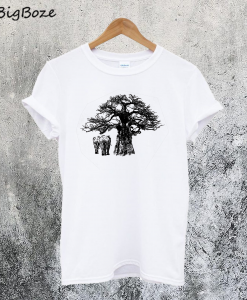Baobab Tree and Elephants T-Shirt