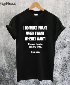 I Do What I Want Except I Gotta Ask My Wife T-Shirt