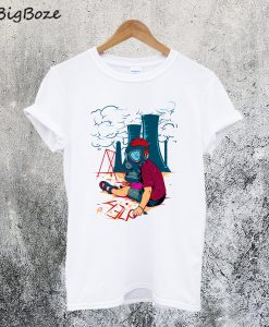 Boy Wearing Gas Mask T-Shirt