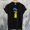Flag of Ukraine on a Raised Clenched Fist T-Shirt