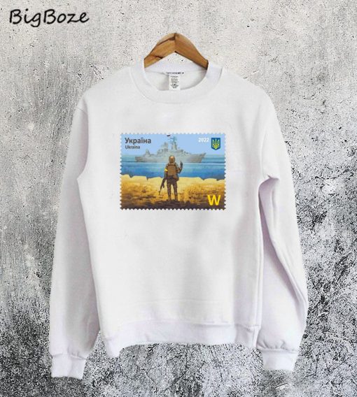 Ukraine Stamp Warship Moskva Sweatshirt
