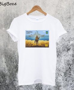 Ukraine Stamp Warship Moskva T-Shirt